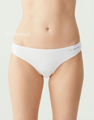 Набор трусиков — cлип от U.S. POLO ASSN (черный, бежевый, белый, бежевый, белый - 5 шт)