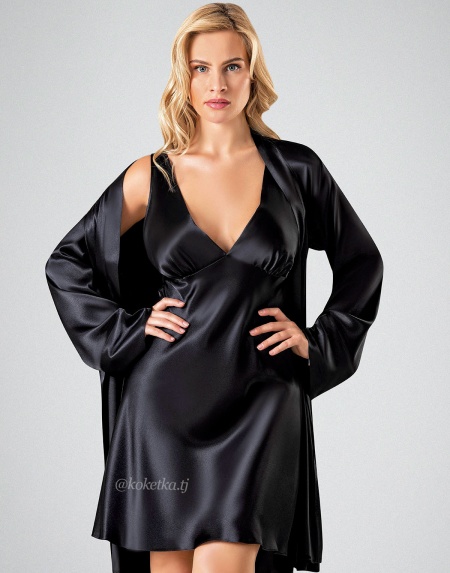 Атласная сорочка с халатом