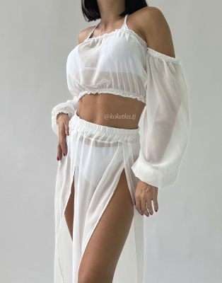 Пляжный топ с юбкой