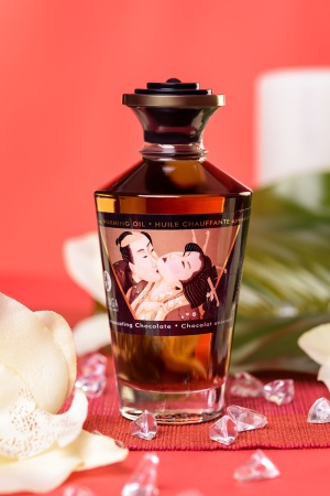 Съедобное массажное масло Shunga Intoxicating Chocolate, пьянящий шоколад, разогревающее, 100 мл