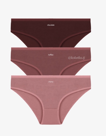 Набор хлопковых трусиков — слип (3 шт) (XL, 2XL, 3XL)