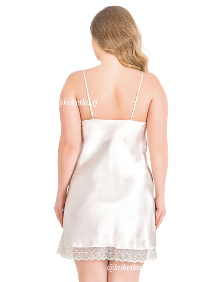 Атласная сорочка с халатом  (XXL, 3XL, 4XL)