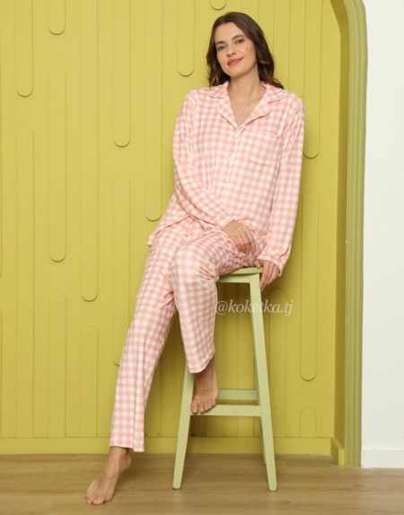 Комплект с рубашкой и штанами из велюрового плюша