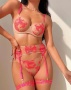 Кружевной бюстгальтер с трусиками и поясом