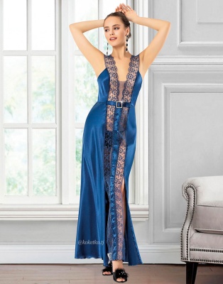 Атласная сорочка с халатом