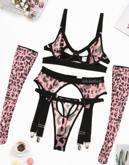 Сексуальный комплект белья с чулками