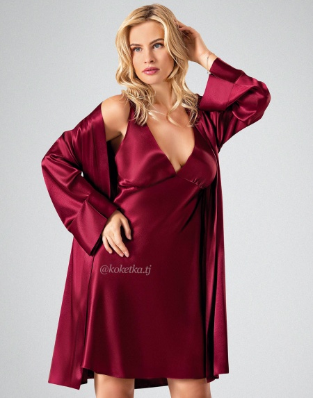 Атласная сорочка с халатом
