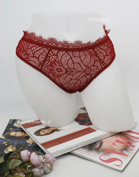 Ажурные трусики-бразилиана со шнуровкой сзади