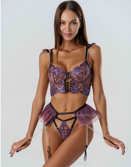 Сексуальный комплект белья с юбкой